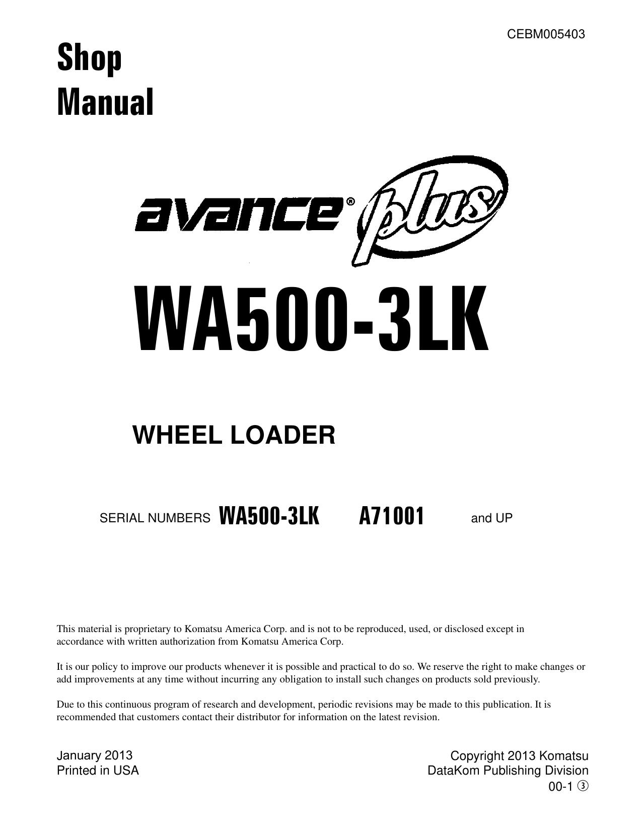 WA500-3LK Shop Manual